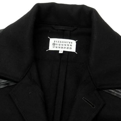 【中古】マルタンマルジェラテン Martin Margiela 10 ウールナイロン レザー 切替 その他コート ブラックxベージュ【サイズ52】【BLK】【A/W】【状態ランクB】【メンズ】【759069】