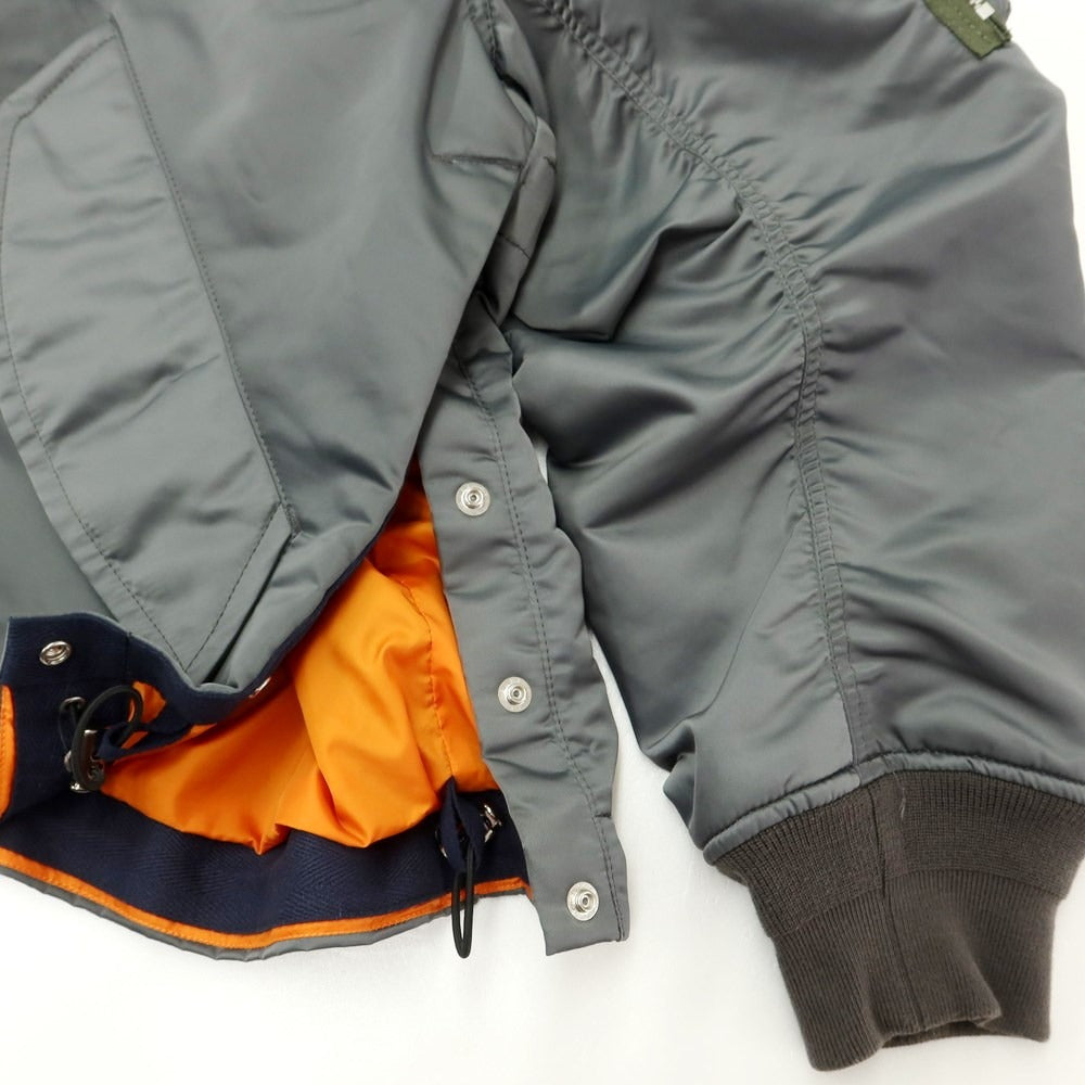 [Used] Sacai 2022 Fall/Winter MA-1 Nylon Blouson Military Jacket Gray [3] [Condition Rank B] [Men&