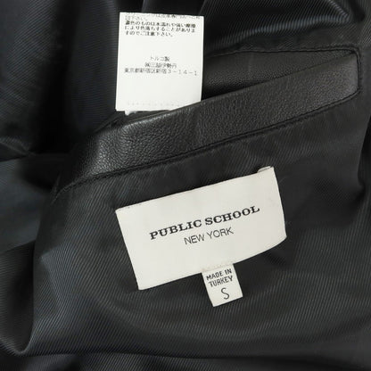 【中古】パブリックスクール Public School ラムレザー フーデッド ジップアップ レザーブルゾン ブラック【 S 】【 状態ランクC 】【 メンズ 】