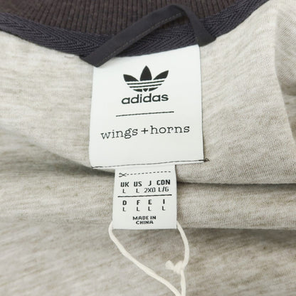 【中古】アディダス adidas wings+horns ポリエステル ジップアップ ブルゾン グレー【 2XO 】【 状態ランクA 】【 メンズ 】