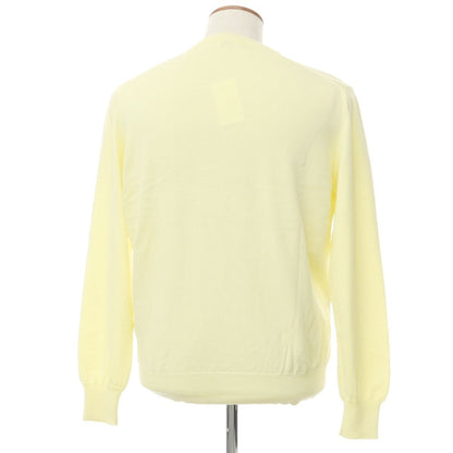 [Used] Luigi Borrelli Cotton V-neck pullover knit light yellow [Size 50] [YEL] [S/S] [Condition rank C] [Men&