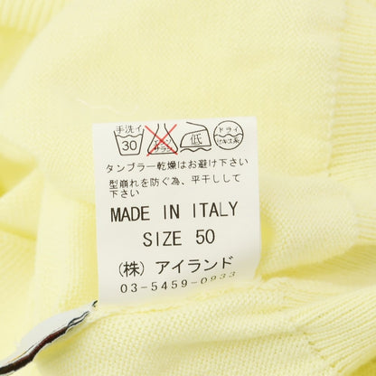 [Used] Luigi Borrelli Cotton V-neck pullover knit light yellow [Size 50] [YEL] [S/S] [Condition rank C] [Men&