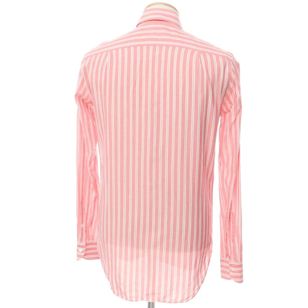 [Used] Luigi Borrelli Cotton Linen Striped BD Shirt Pink x White [37] [Condition Rank B] [Men&