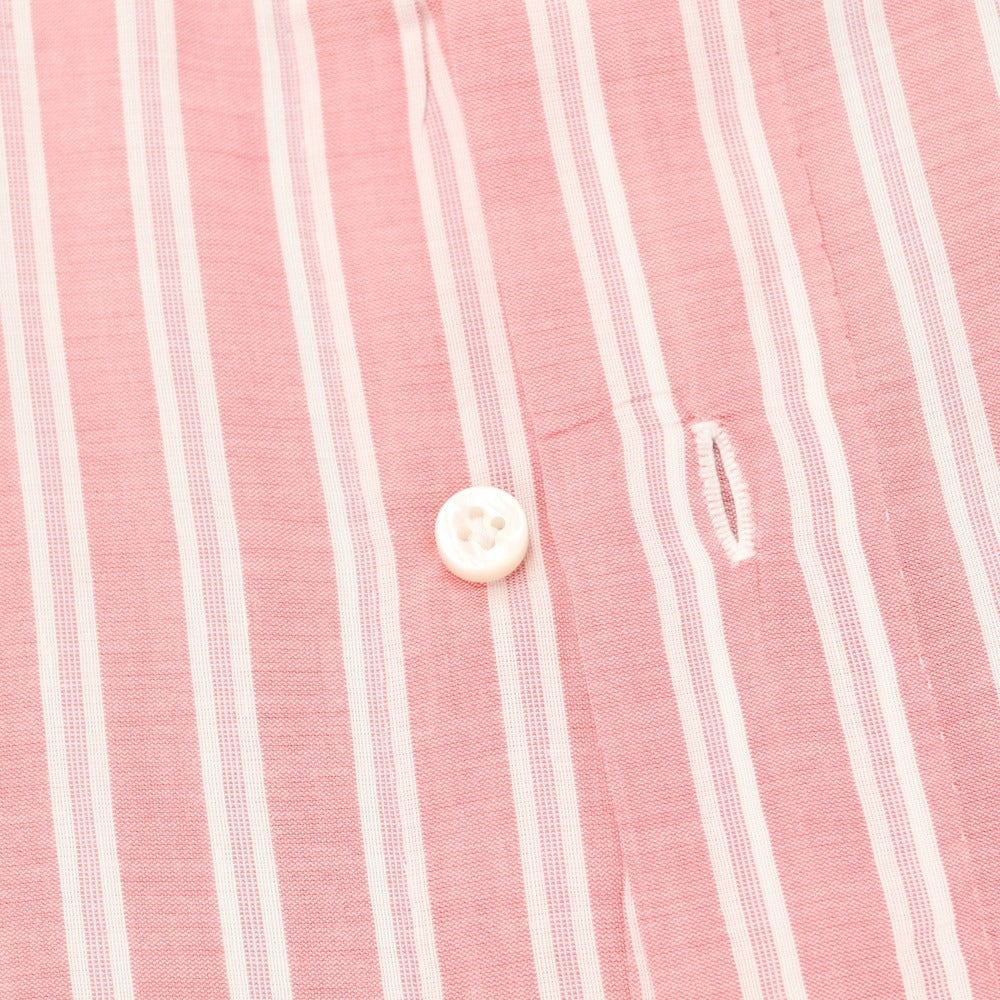 [Used] Luigi Borrelli Cotton Linen Striped BD Shirt Pink x White [37] [Condition Rank B] [Men&