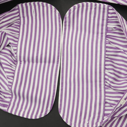 [Used] Batak House Cut Striped Button-down Dress Shirt White x Purple [14 1/2] [Condition Rank C] [Men&