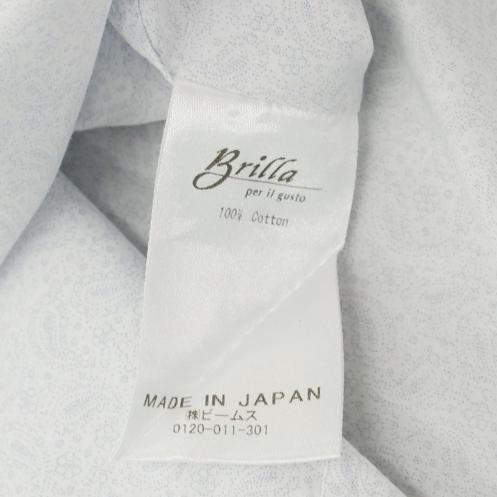 [Used] Brilla per il gusto Paisley patterned clerical shirt White x Navy [40] [Condition Rank C] [Men&