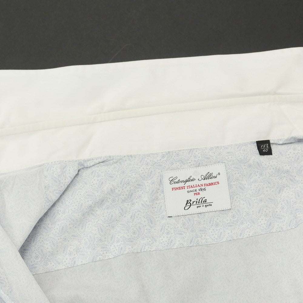 [Used] Brilla per il gusto Paisley patterned clerical shirt White x Navy [40] [Condition Rank C] [Men&