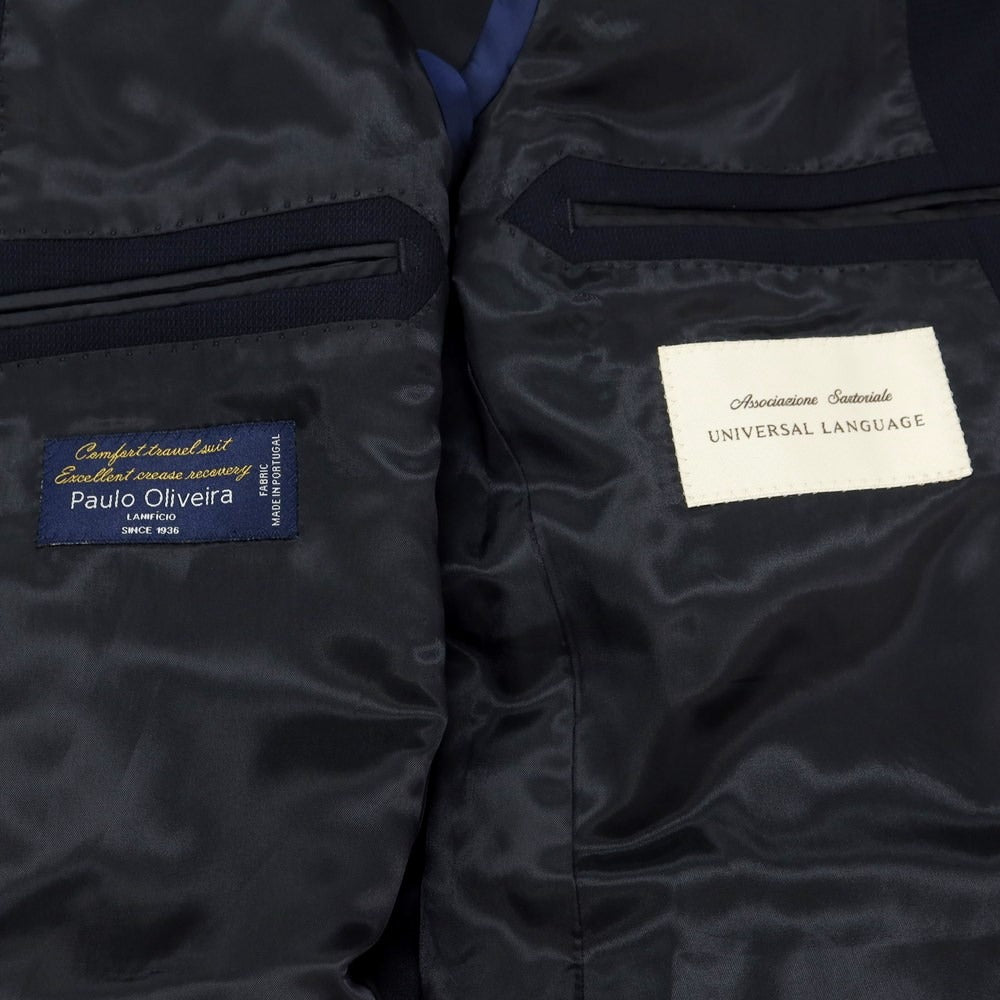 [Used] UNIVERSAL LANGUAGE Polyester wool set-up double-breasted suit Navy [S] [Condition rank B] ​​[Men&