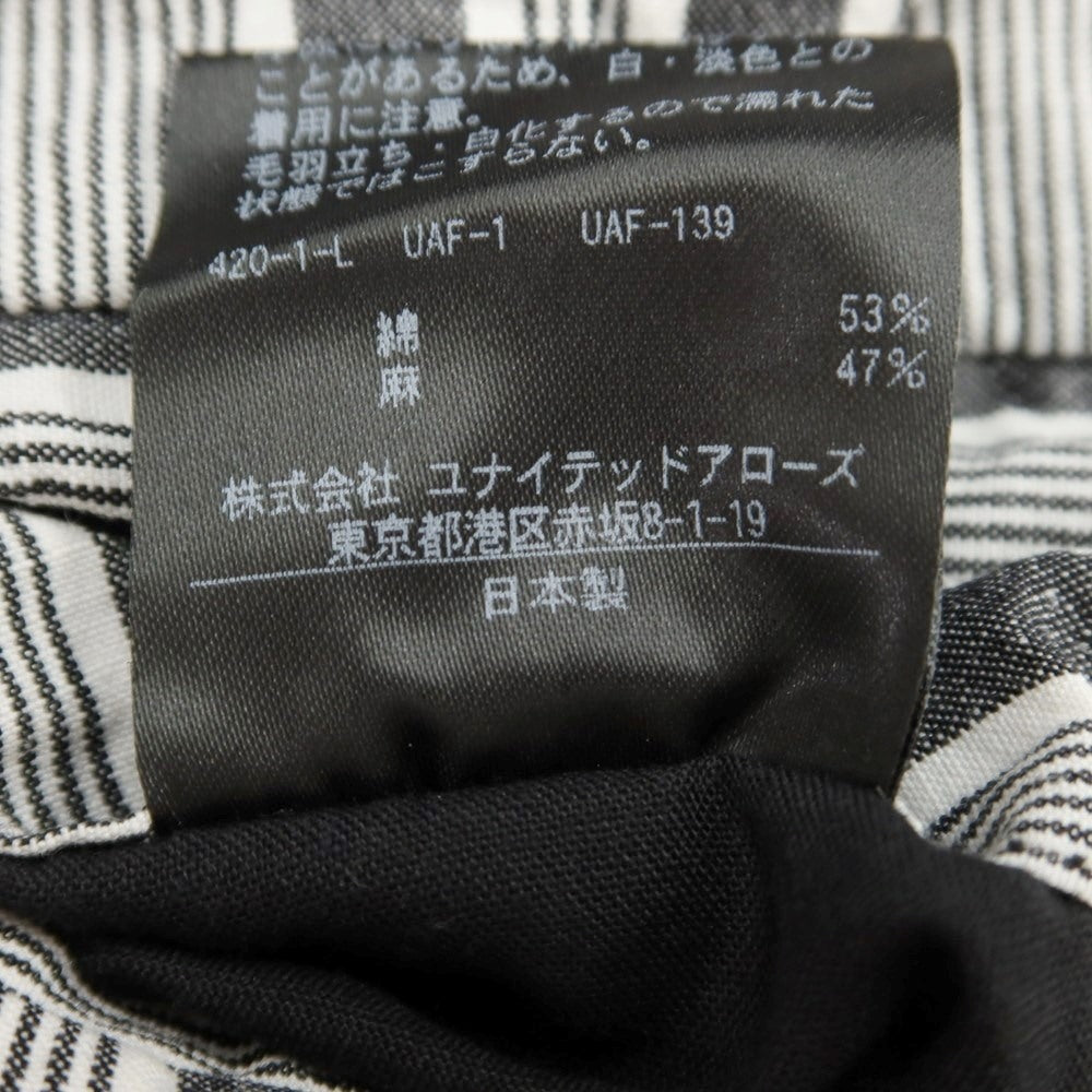 [Used] UNITED ARROWS Cotton Linen Striped Easy Pants Charcoal x White [Size S] [GRY] [S/S] [Condition Rank B] [Men&