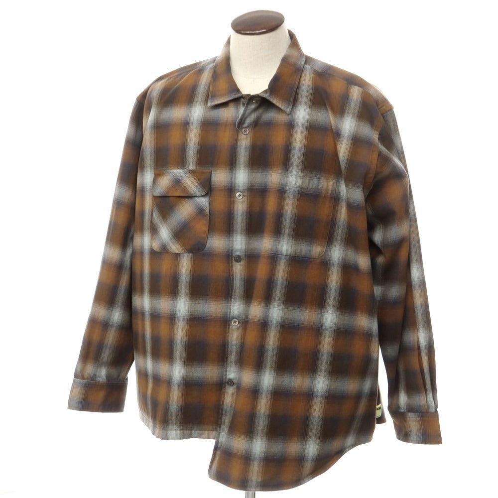 [Used] SSZ Oversized Check Flannel Shirt Brown x Light Gray [L] [Condition Rank B] [Men&