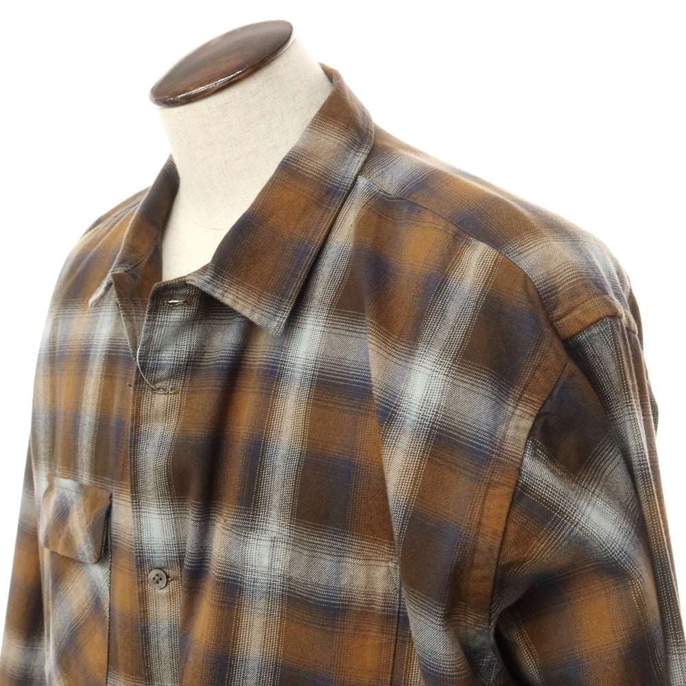 [Used] SSZ Oversized Check Flannel Shirt Brown x Light Gray [L] [Condition Rank B] [Men&