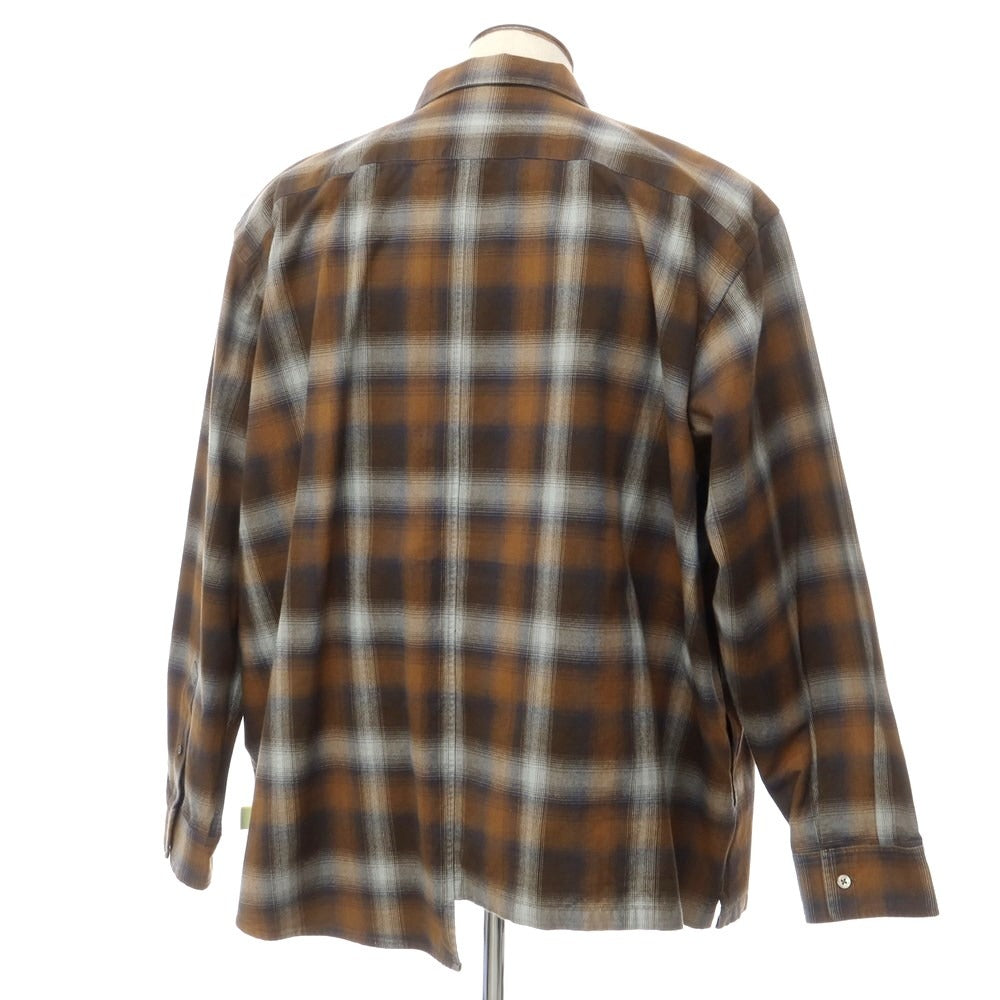 [Used] SSZ Oversized Check Flannel Shirt Brown x Light Gray [L] [Condition Rank B] [Men&