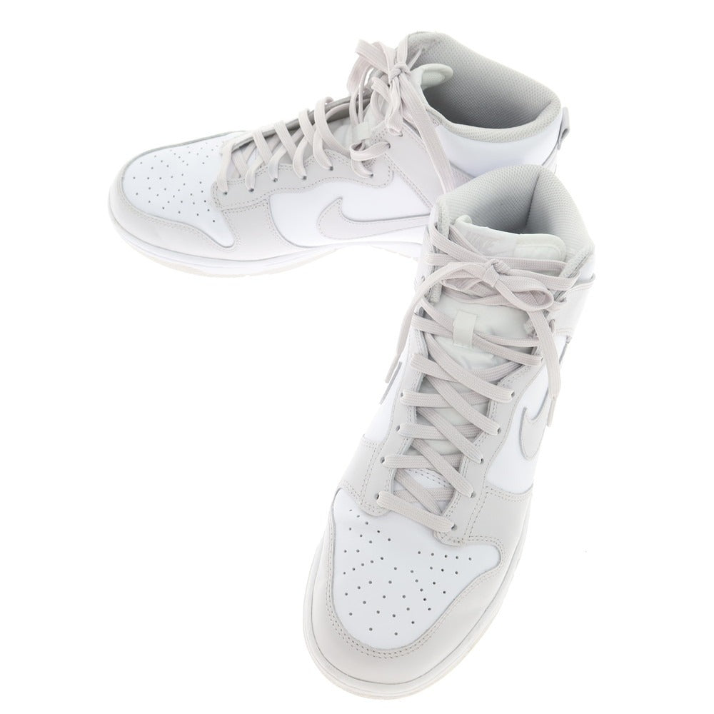 [Used] Nike NIKE DUNK HI RETRO Dunk High Leather Sneakers White x Light Grey [27.5cm] [Condition Rank B] ​​[Men&