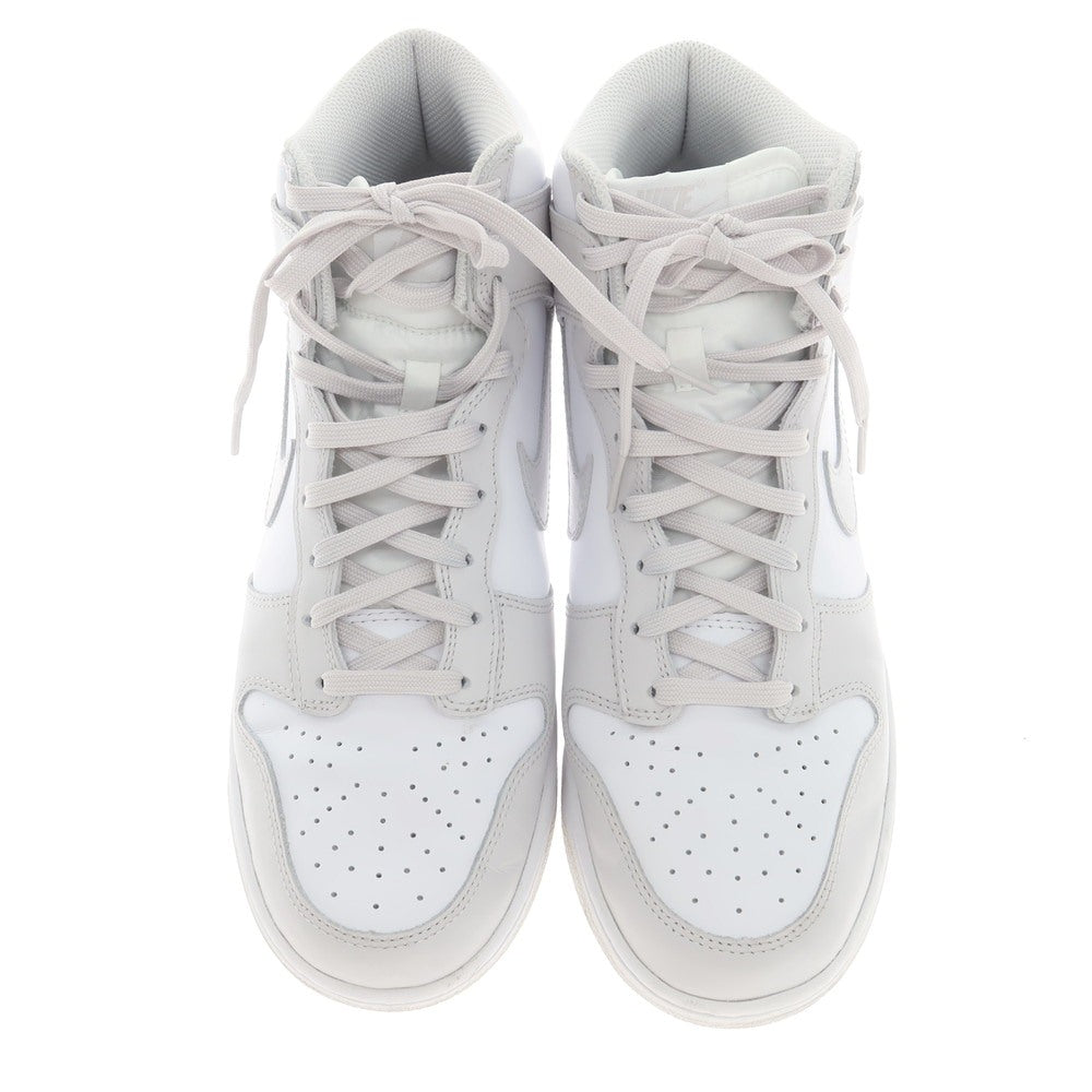 [Used] Nike NIKE DUNK HI RETRO Dunk High Leather Sneakers White x Light Grey [27.5cm] [Condition Rank B] ​​[Men&