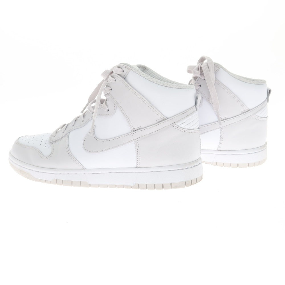 [Used] Nike NIKE DUNK HI RETRO Dunk High Leather Sneakers White x Light Grey [27.5cm] [Condition Rank B] ​​[Men&