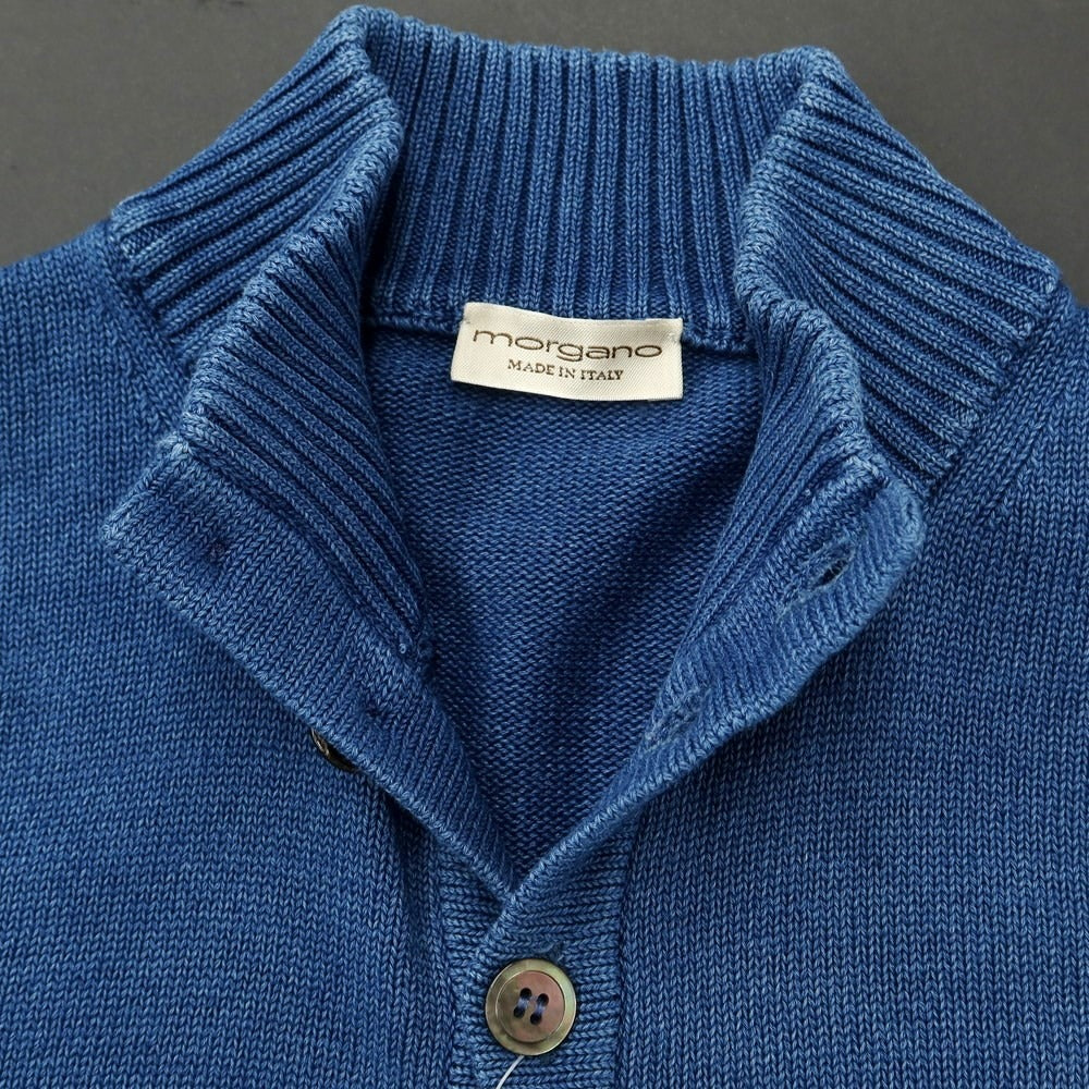 [Used] Morgano Cotton Stand Collar Cardigan Blue [Size 46] [BLU] [S/S] [Condition Rank C] [Men&