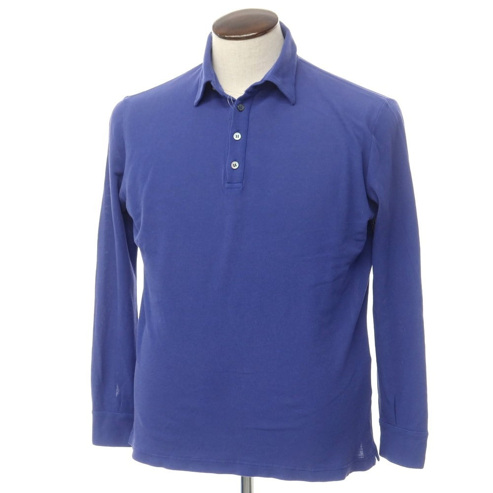 [Used] ZANONE Cotton Long Sleeve Polo Shirt Dark Smalt Blue [Size 48] [BLU] [S/S/A/W] [Condition Rank C] [Men&