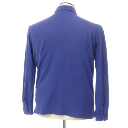 [Used] ZANONE Cotton Long Sleeve Polo Shirt Dark Smalt Blue [Size 48] [BLU] [S/S/A/W] [Condition Rank C] [Men&