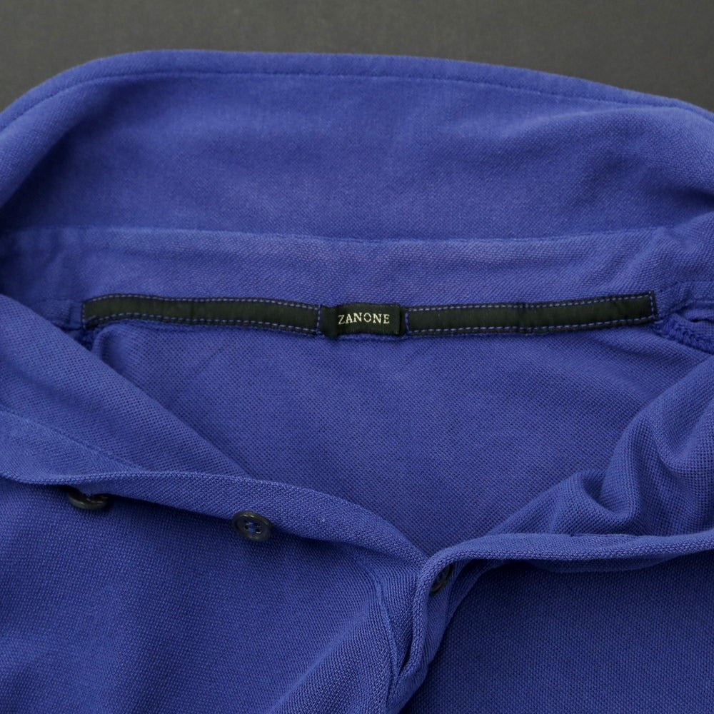 [Used] ZANONE Cotton Long Sleeve Polo Shirt Dark Smalt Blue [Size 48] [BLU] [S/S/A/W] [Condition Rank C] [Men&