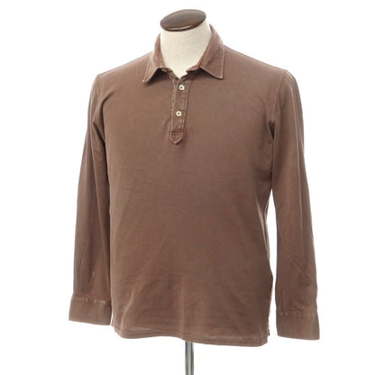 [Used] FEDELI Cotton Pique Long Sleeve Polo Shirt Brown [Size 50] [BRW] [S/S/A/W] [Condition Rank C] [Men&