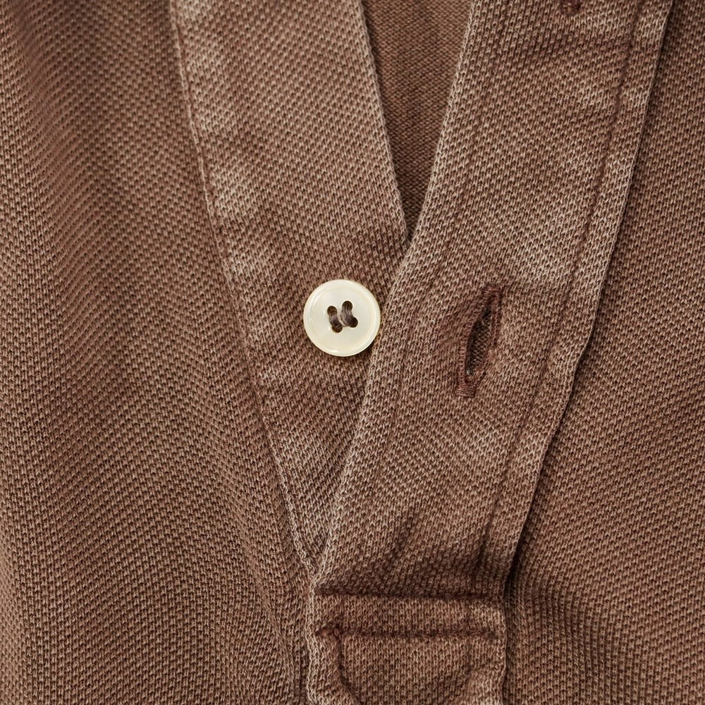 [Used] FEDELI Cotton Pique Long Sleeve Polo Shirt Brown [Size 50] [BRW] [S/S/A/W] [Condition Rank C] [Men&