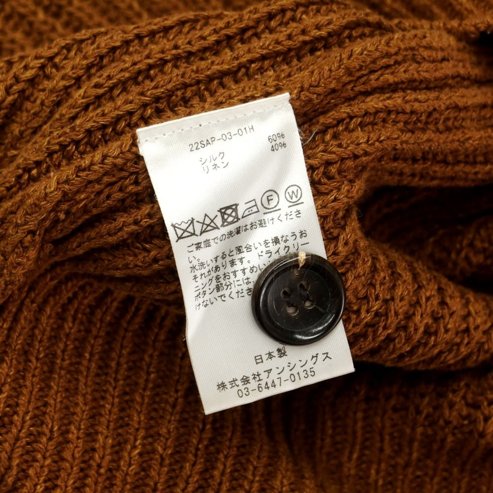 [Used] A.PRESSE Mid-gauge silk linen cardigan, brown [2] [Condition rank B] [Men&