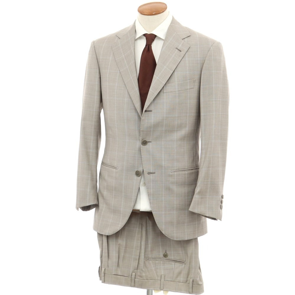 [Used] LIVERANO&amp;amp;LIVERANO Wool Check 3-Button Suit Greige x Light Blue [46] [Condition Rank C] [Men&