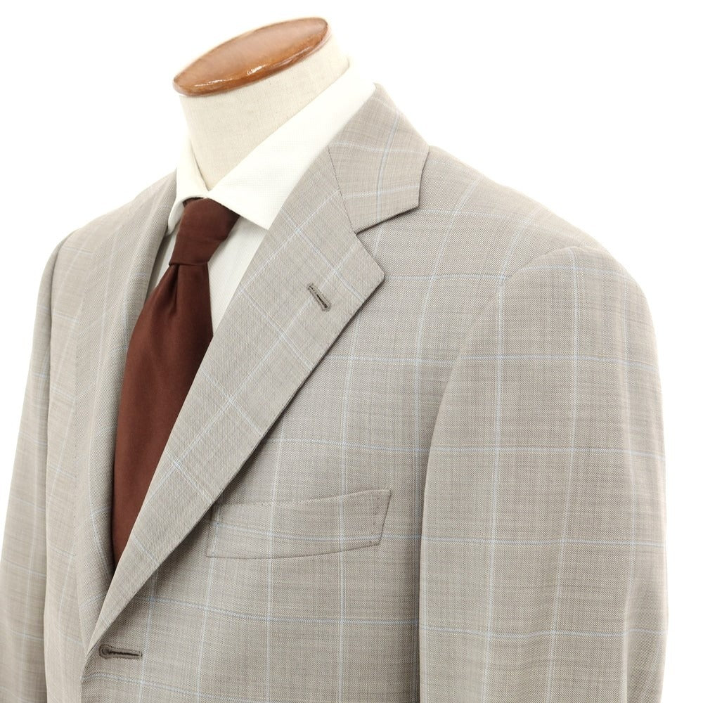 [Used] LIVERANO&amp;amp;LIVERANO Wool Check 3-Button Suit Greige x Light Blue [46] [Condition Rank C] [Men&