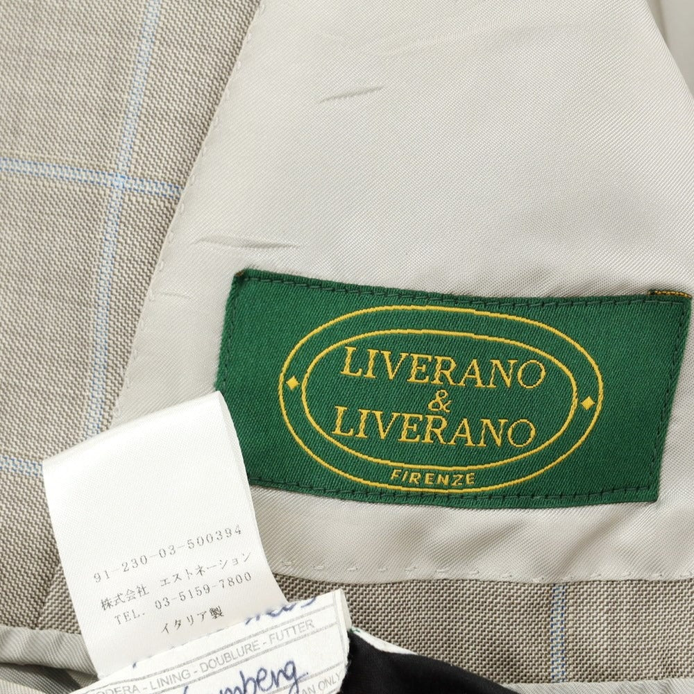 [Used] LIVERANO&amp;amp;LIVERANO Wool Check 3-Button Suit Greige x Light Blue [46] [Condition Rank C] [Men&