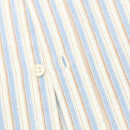 [Used] GUY ROVER Cotton Linen Striped Shirt White x Light Blue [41] [Condition Rank B] [Men&