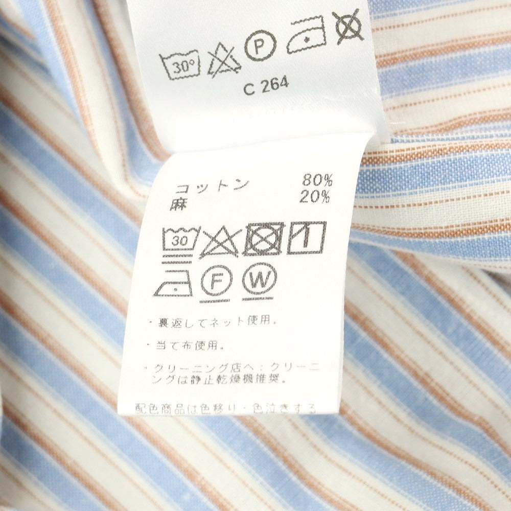 [Used] GUY ROVER Cotton Linen Striped Shirt White x Light Blue [41] [Condition Rank B] [Men&