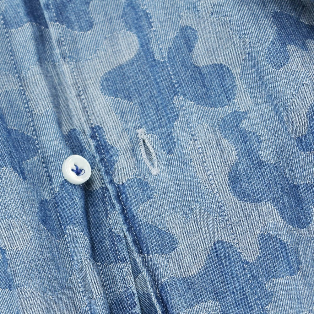 [Used] ORIAN Jacquard Camouflage Casual Shirt Dark Blue [XS] [Condition Rank C] [Men&