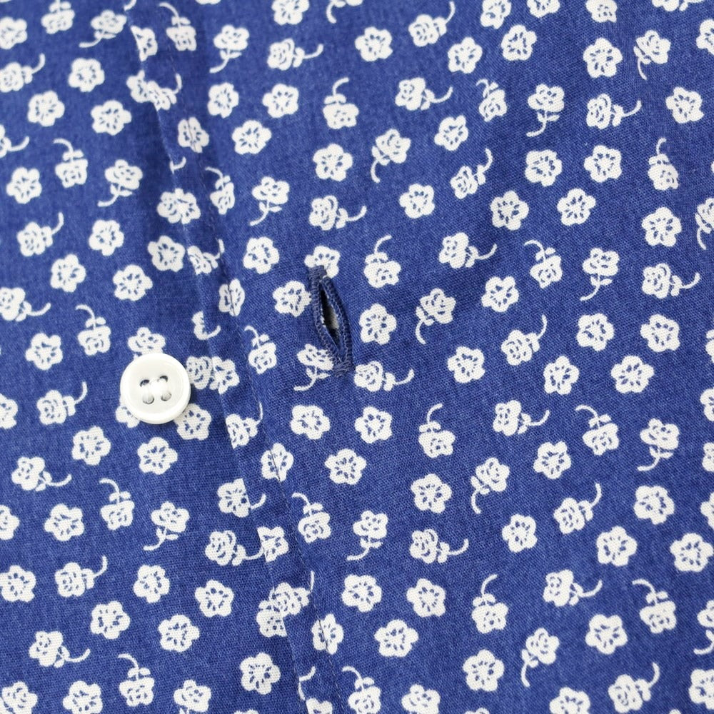 【中古】オリアン ORIAN 小花柄 カジュアルシャツ ネイビーブルーxホワイト【 37 】【 状態ランクB 】【 メンズ 】