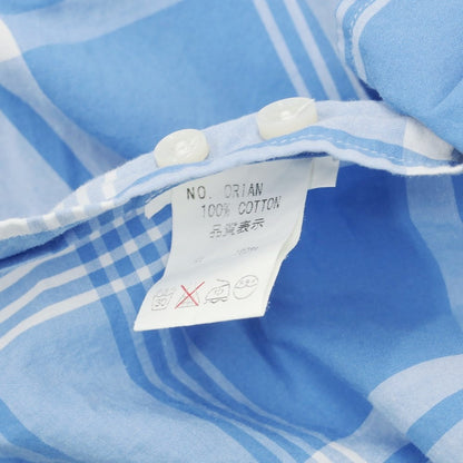 [Used] ORIAN Check Horizontal Collar Shirt Light Blue x White [XS] [Condition Rank B] [Men&