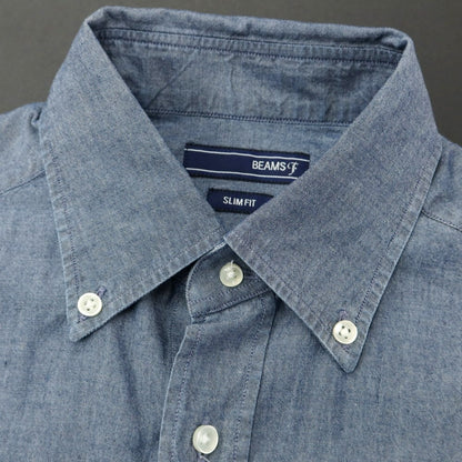 [Used] BEAMS F Chambray Button-down Shirt, Light Navy [XS] [Condition Rank C] [Men&