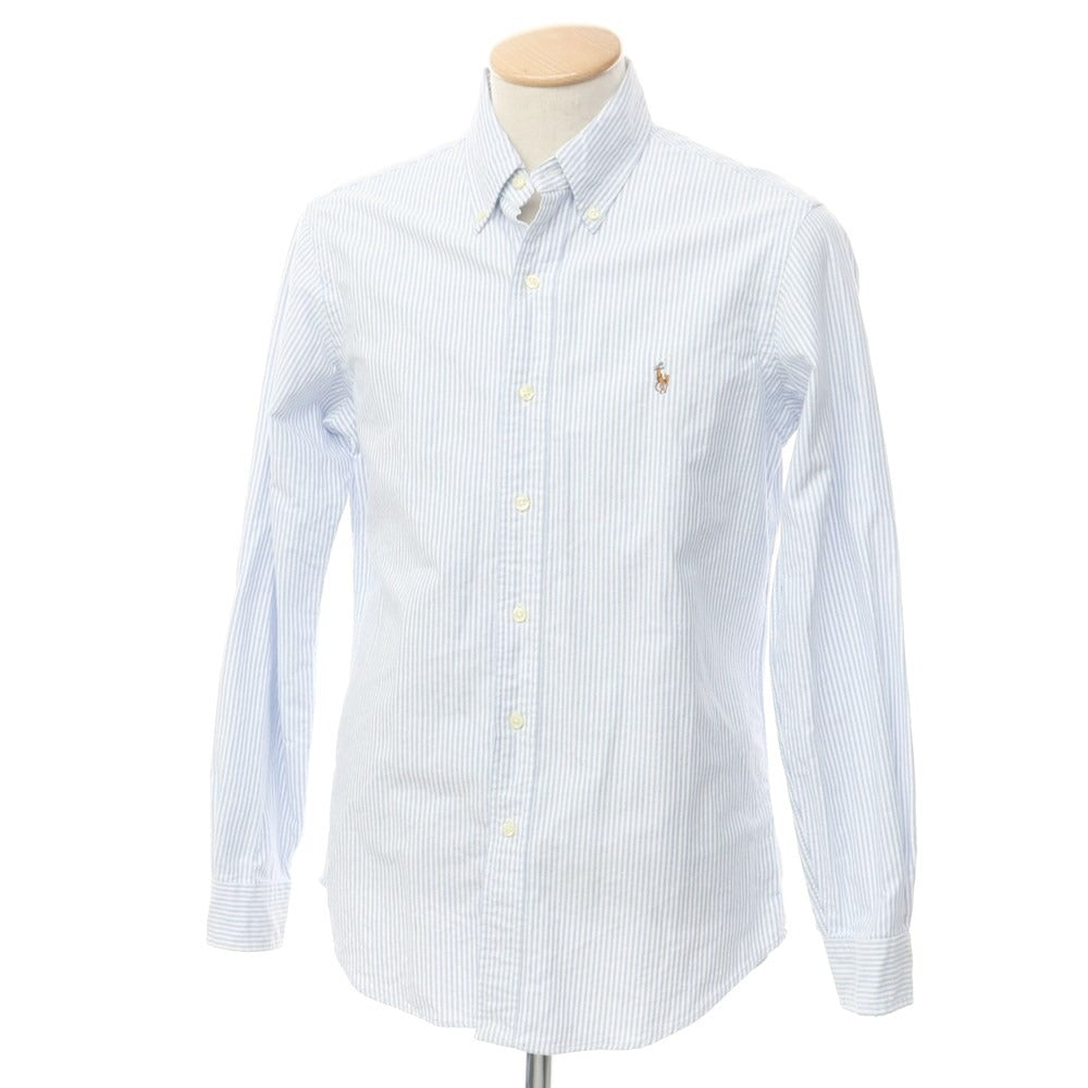 【中古】ラルフローレン RALPH LAUREN オックスフォード ストライプ ボタンダウンシャツ ホワイトxブルー【 S 】【 状態ランクB 】【 メンズ 】