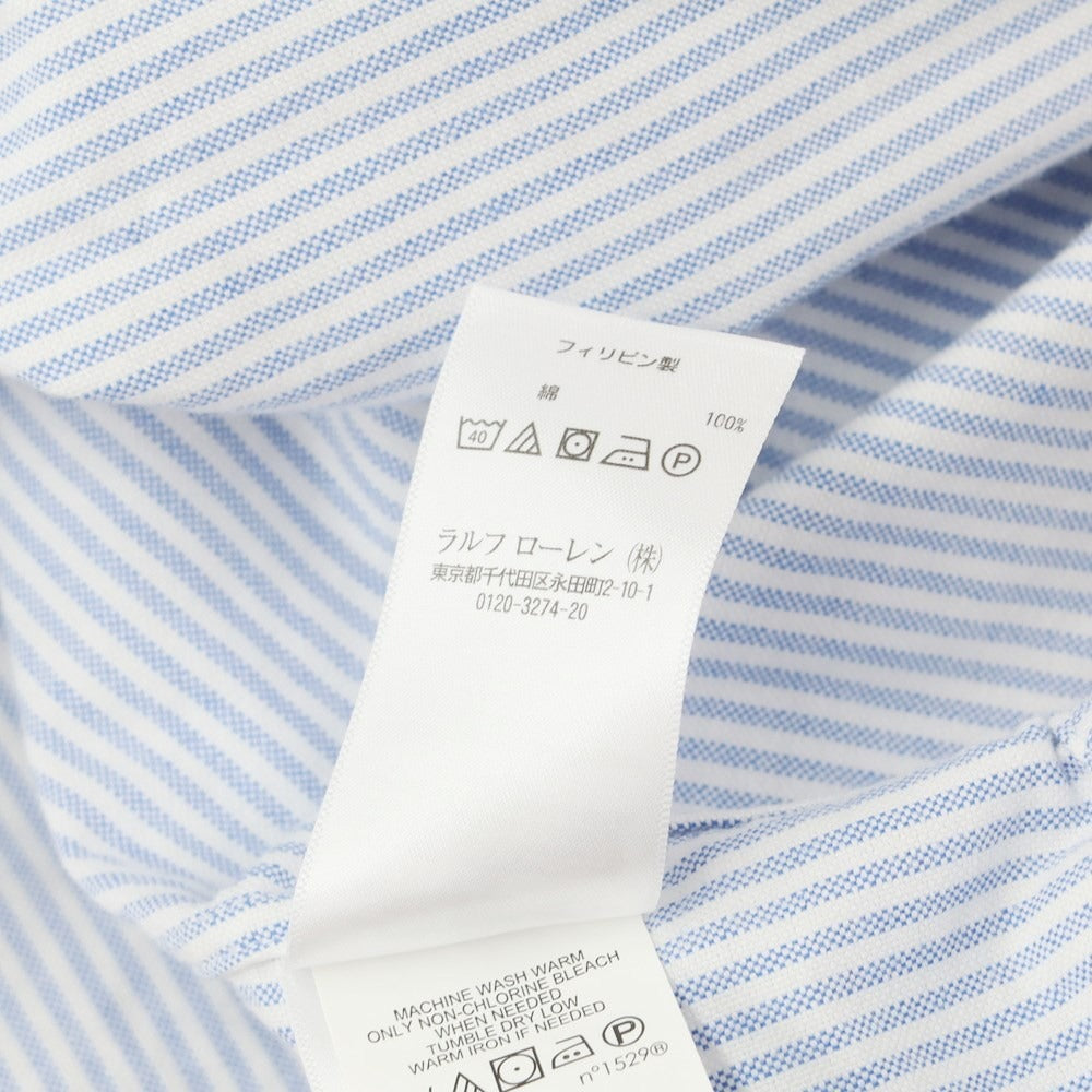 【中古】ラルフローレン RALPH LAUREN オックスフォード ストライプ ボタンダウンシャツ ホワイトxブルー【 S 】【 状態ランクB 】【 メンズ 】