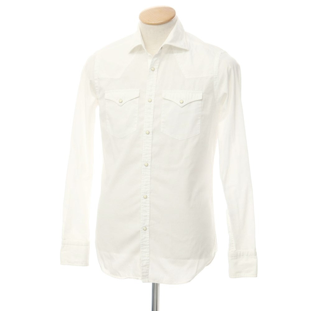 [Used] BOLZONELLA Cotton Western Shirt White [37] [Condition Rank B] [Men&