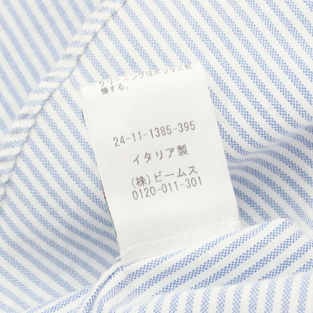 [Used] BOLZONELLA Oxford Striped Button-down Shirt White x Blue [37] [Condition Rank C] [Men&