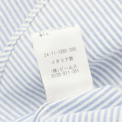 [Used] BOLZONELLA Oxford Striped Button-down Shirt White x Blue [37] [Condition Rank C] [Men&