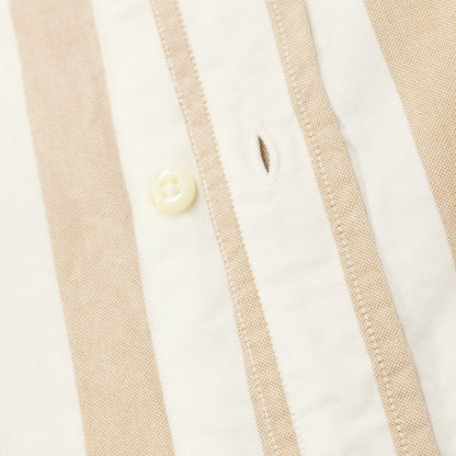 [Used] BOLZONELLA Striped Button-down Shirt White x Orange Brown [37] [Condition Rank B] [Men&