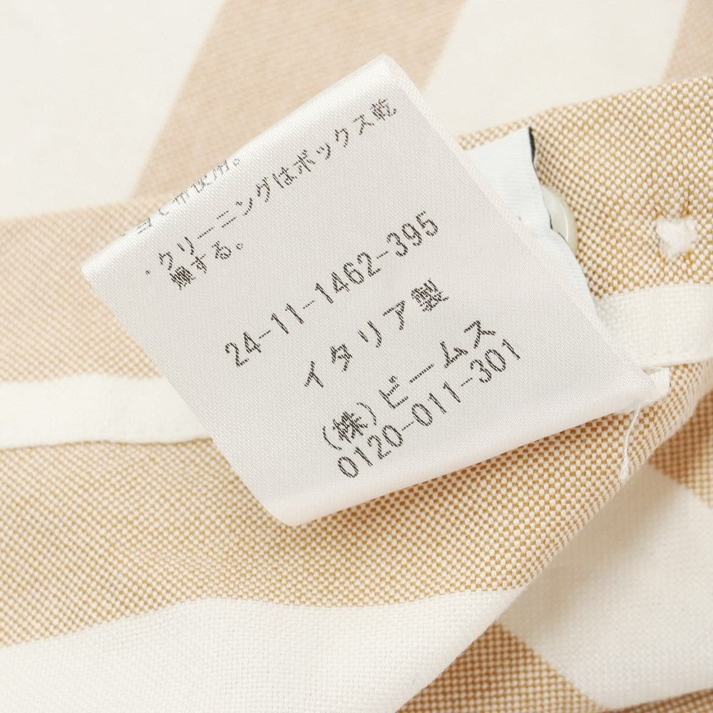 [Used] BOLZONELLA Striped Button-down Shirt White x Orange Brown [37] [Condition Rank B] [Men&