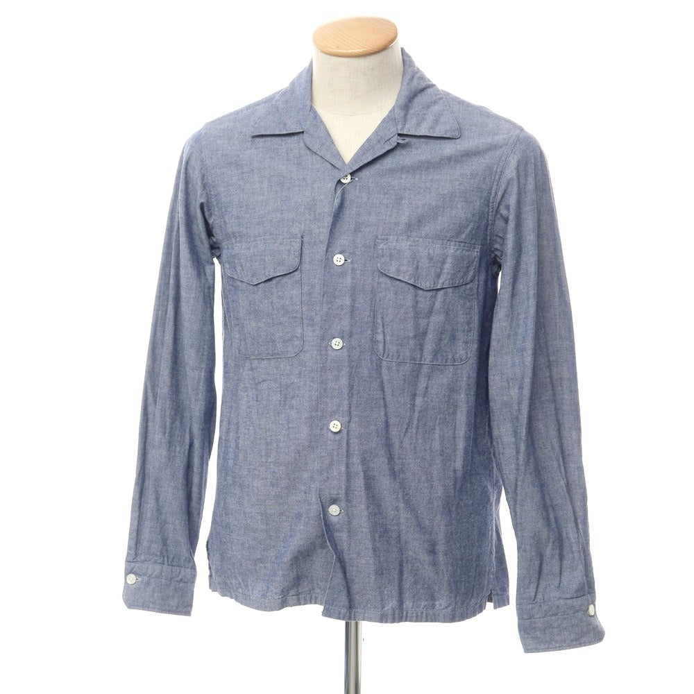 [Used] Kamoshita chambray open collar shirt, light navy [37] [Condition rank B] ​​[Men&