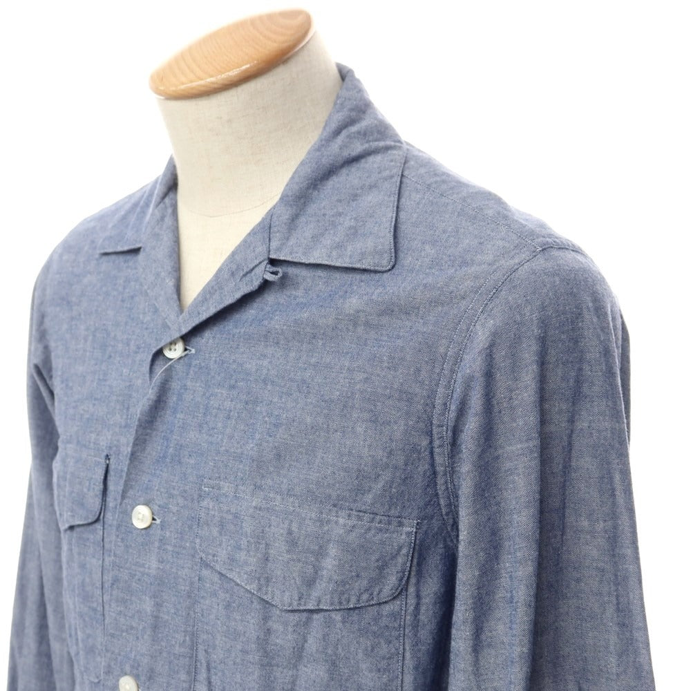 [Used] Kamoshita chambray open collar shirt, light navy [37] [Condition rank B] ​​[Men&