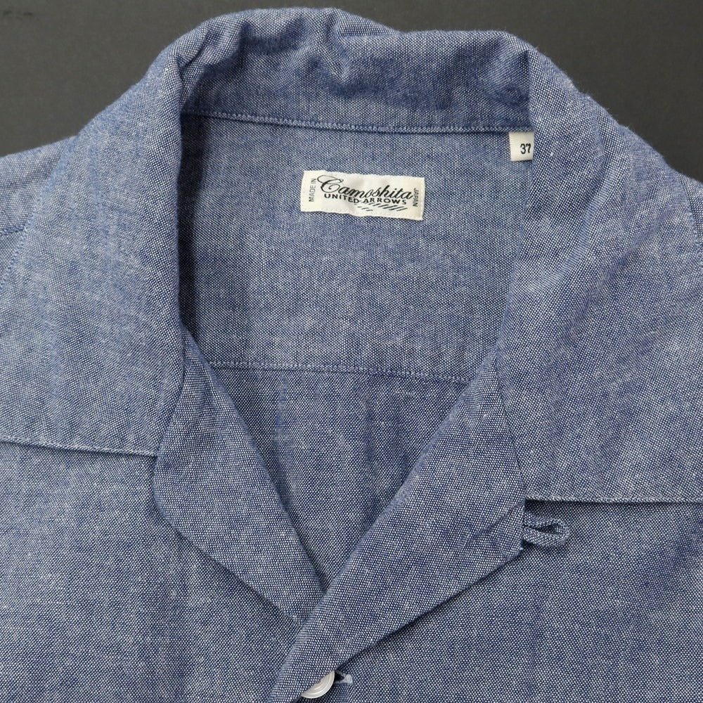 [Used] Kamoshita chambray open collar shirt, light navy [37] [Condition rank B] ​​[Men&