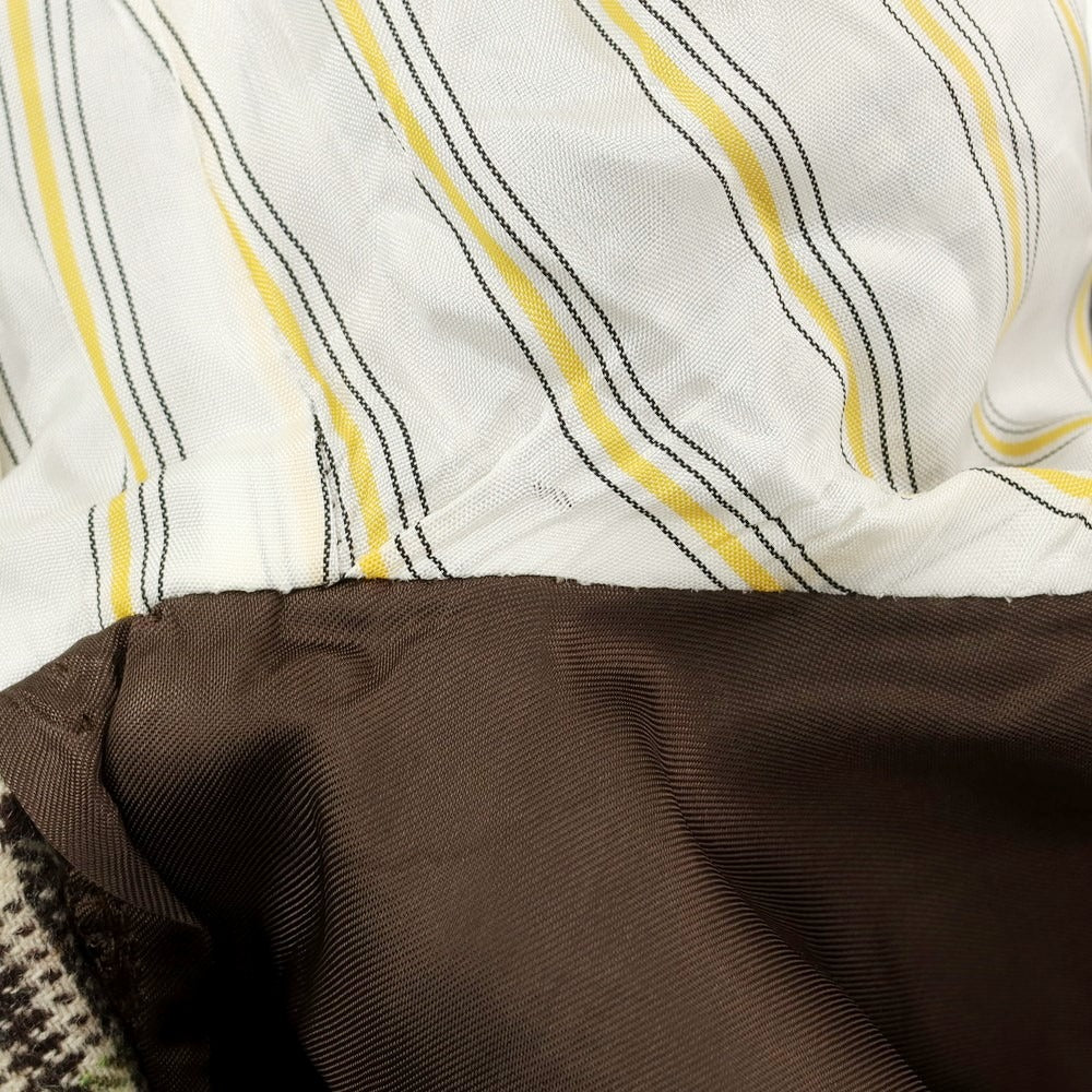 [Used] FUGATO wool nylon check 3 button tailored jacket, ivory x dark brown [Size 42] [BRW] [A/W] [Condition Rank B] [Men&
