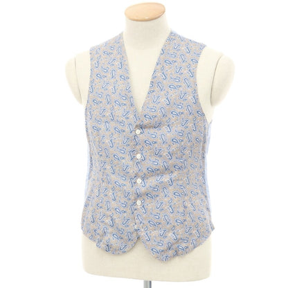 [Used] Mario Muscariello Linen Paisley Pattern Vest Casual Gilet Beige x Blue [Size 44] [BEI] [S/S] [Condition Rank B] ​​[Men&