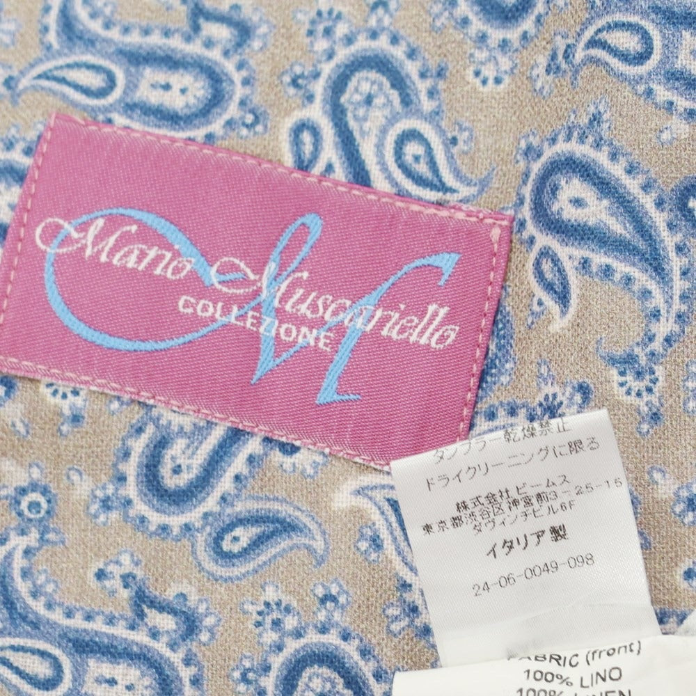 [Used] Mario Muscariello Linen Paisley Pattern Vest Casual Gilet Beige x Blue [Size 44] [BEI] [S/S] [Condition Rank B] ​​[Men&