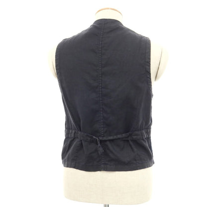 [Used] MESSAGERIE Linen Cotton Vest Casual Gilet Navy [Size 44] [NVY] [S/S] [Condition Rank C] [Men&