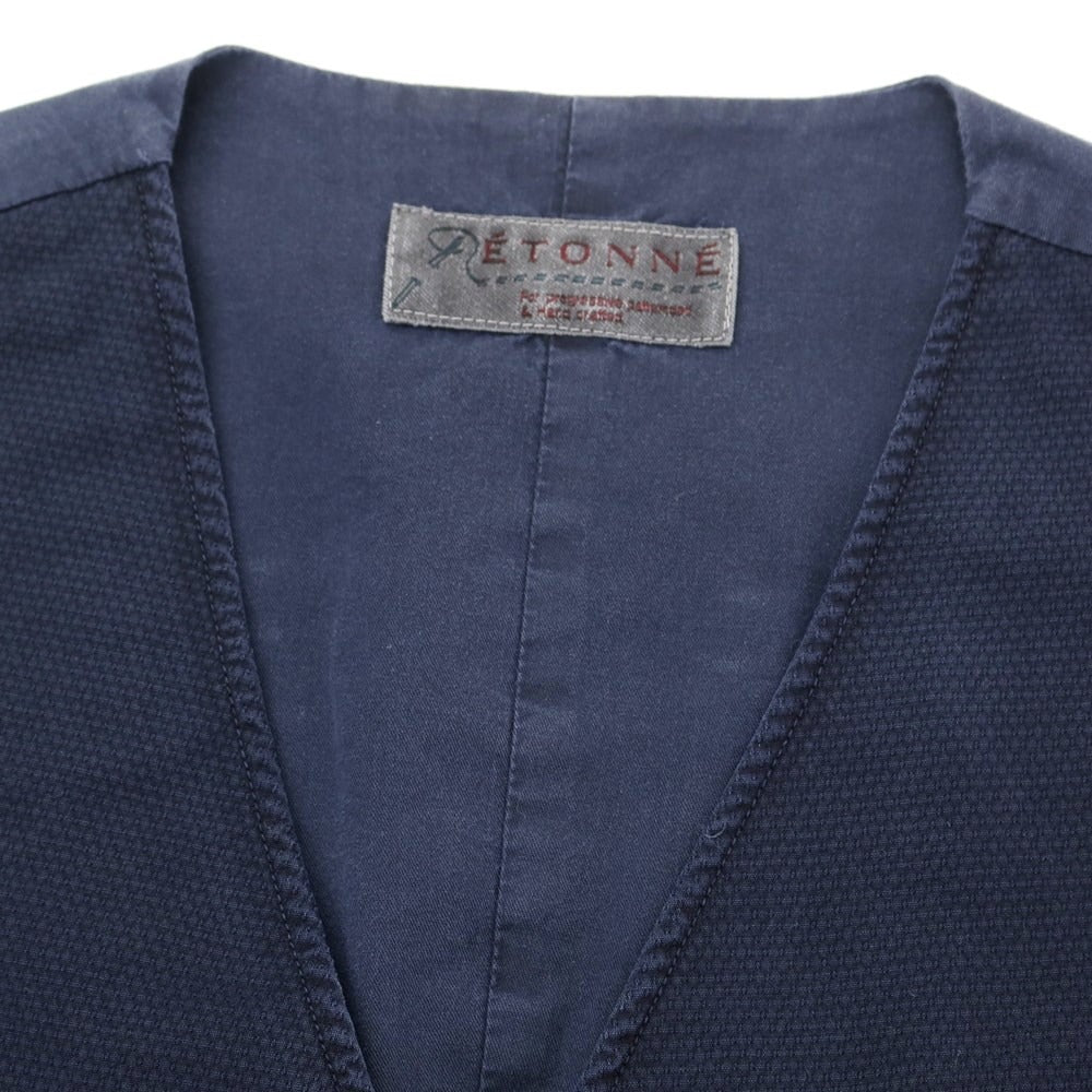 [Used] ETONNE Cotton Vest Casual Gilet Navy [Size S] [NVY] [S/S] [Condition Rank C] [Men&